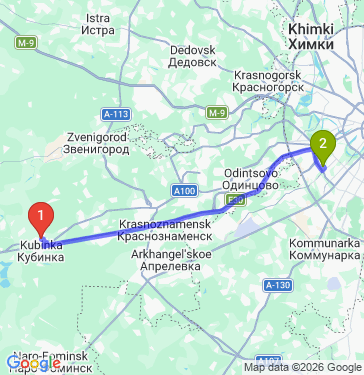 Маршрут из Кубинки в Москву
