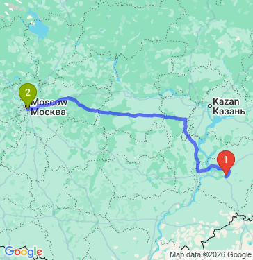 Маршрут из Самарской области в Москву