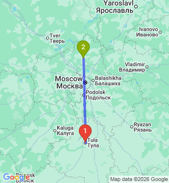 Маршрут из Тулы в Дмитров