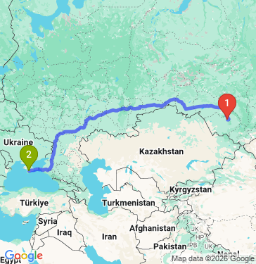 Маршрут из Барнаула в Симферополя