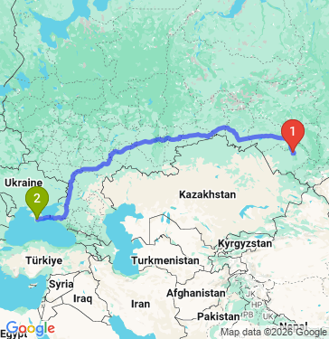 Маршрут из Барнаула в Симферополя