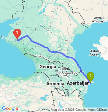 Маршрут из Краснодара в Баку