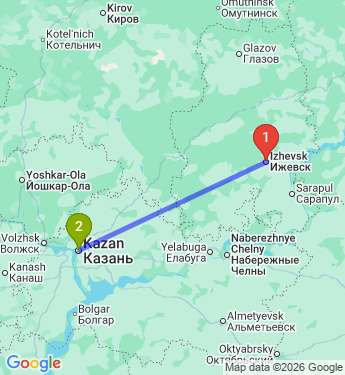 Маршрут из Ижевска в Казань