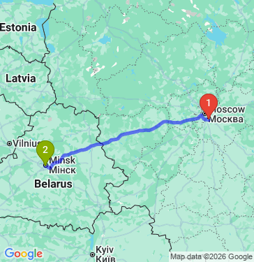 Маршрут из Мисайлова в Минск