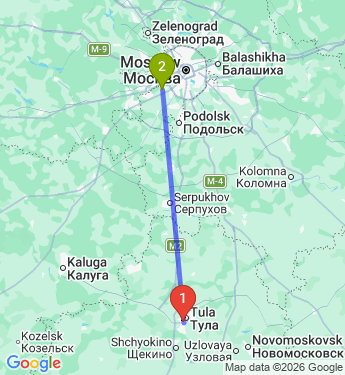 Маршрут из Тулы в Москву