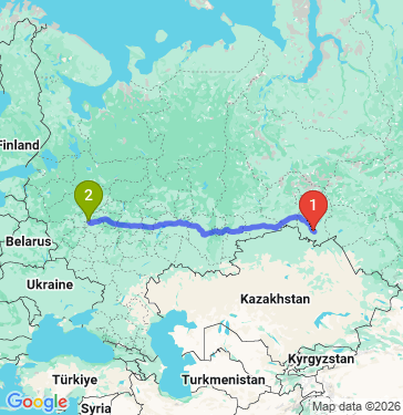 Маршрут из Омска в Москву