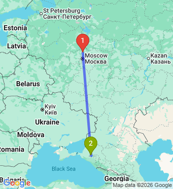 Маршрут из Дмитрова в Краснодар