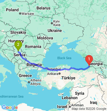 Маршрут из Батуми в Белграда