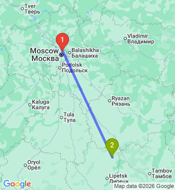 Маршрут из Москвы в Новополянье