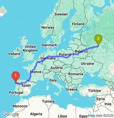 Маршрут из Вига в Москву