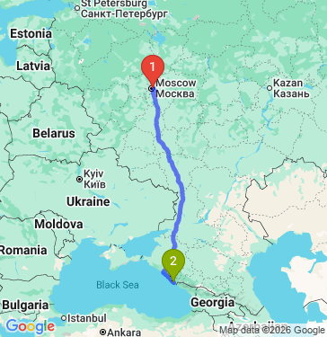 Маршрут из Москвы в Сочи