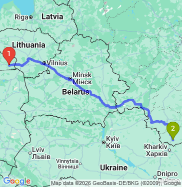 Маршрут из Гусева в Белгород