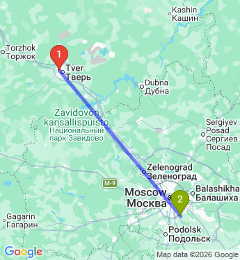 Маршрут из Твери в Развилку