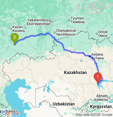 Маршрут из Приозёрска в Самару