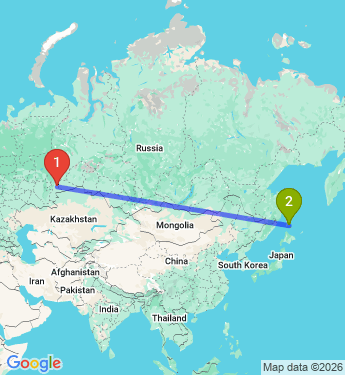 Маршрут из Челябинска в Корсакова