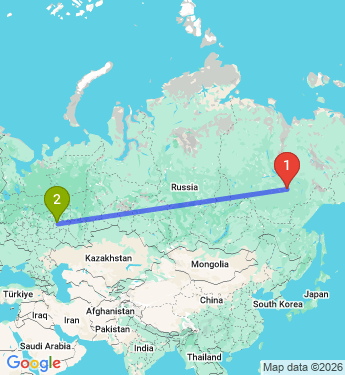 Маршрут из Якутска в Мегу