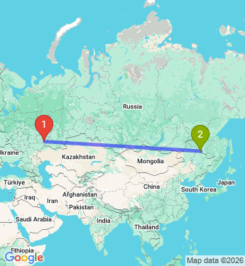 Маршрут из Самары в Благовещенск