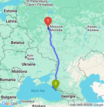 Маршрут из Химок в Сочи