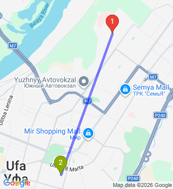 Маршрут по Уфе