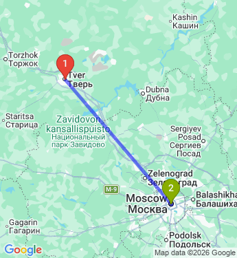 Маршрут из Твери в Москву