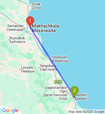 Маршрут из Махачкалы в Дербента