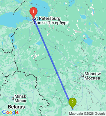 Маршрут из Нового Девяткина в Орла