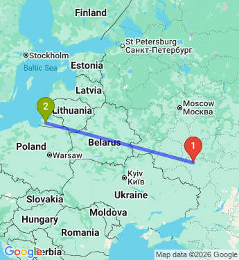 Маршрут из Воронежа в Калининград