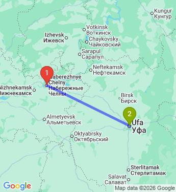 Маршрут из Набережных Челнов в Уфу