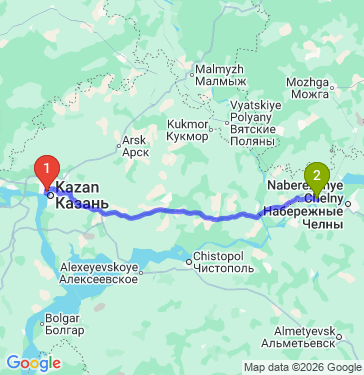 Маршрут из Казани в Елабугу