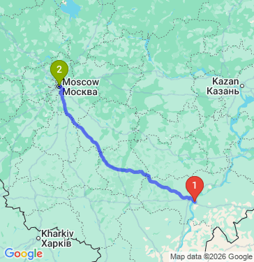 Маршрут из Энгельса в Москву