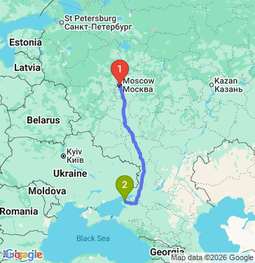 Маршрут из Москвы в Ейск