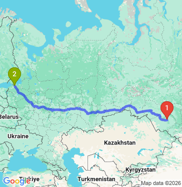 Маршрут из Барнаула в Санкт-Петербург