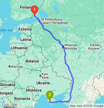Маршрут из Выборга в Евпаторию