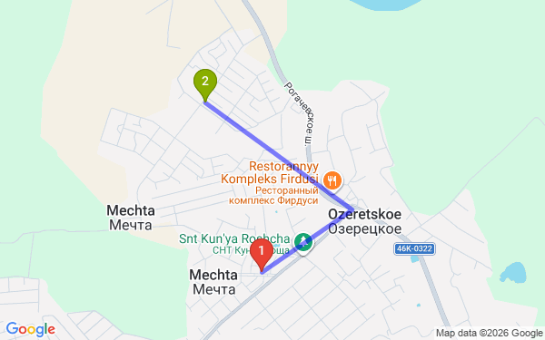 Маршрут по Озерецкому