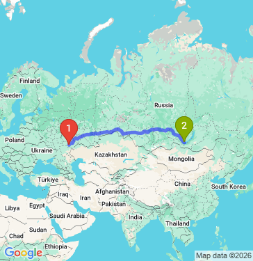 Маршрут из Саратова в Иркутск