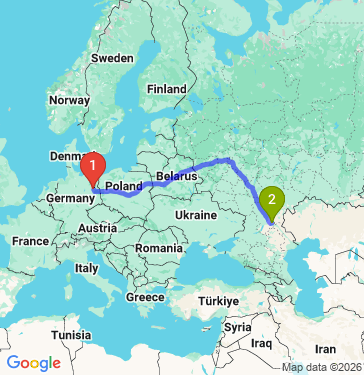 Маршрут из Берлина в Волжский