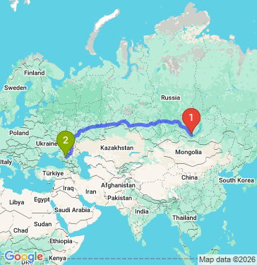 Маршрут из Иркутска в Ставрополь