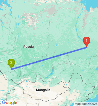 Маршрут из Якутска в Кольцово