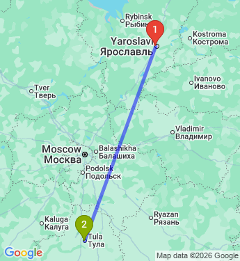 Маршрут из Ярославля в Тулу