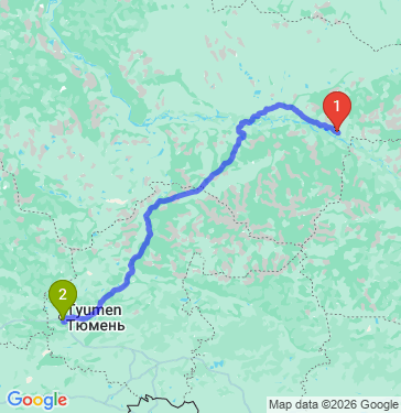 Маршрут из Нижневартовска в Тюмень
