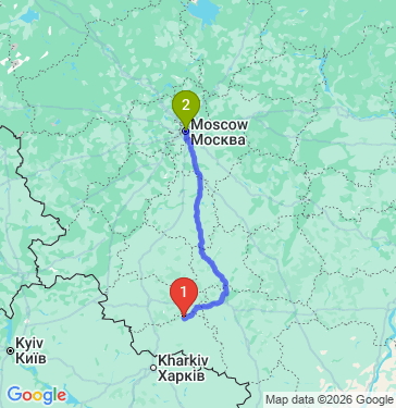 Маршрут из Губкина в Москву