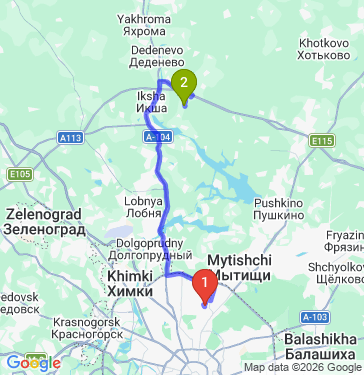 Маршрут из Москвы в Морозово