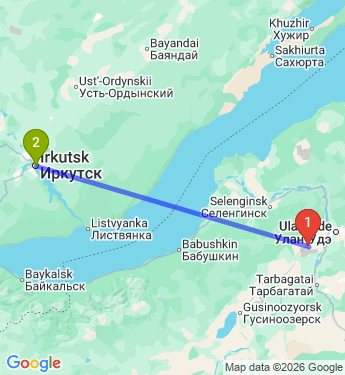 Маршрут из Иволгинска в Иркутск