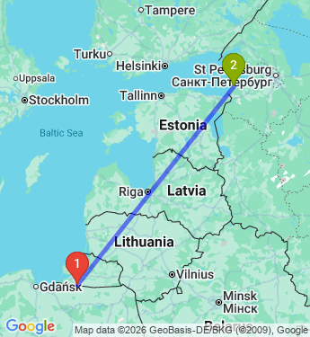 Маршрут из Багратионовска в Усть-Лугу