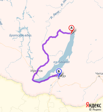 Маршрут из Северобайкальска в Улан-Удэ