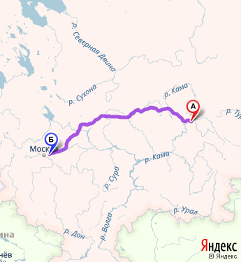 Маршрут из Перми в Московскую Правду