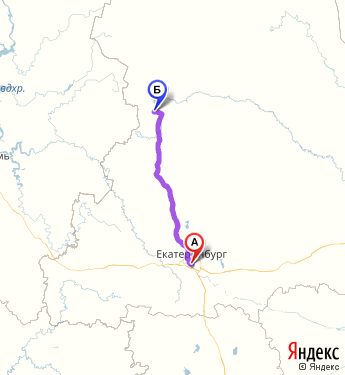 Маршрут из Екатеринбурга в Лесной