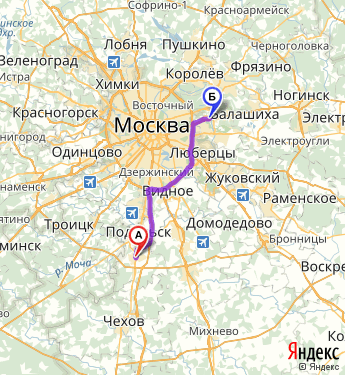 Маршрут из Климовска в Балашиху
