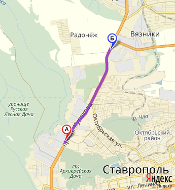 Маршрут по Ставрополю