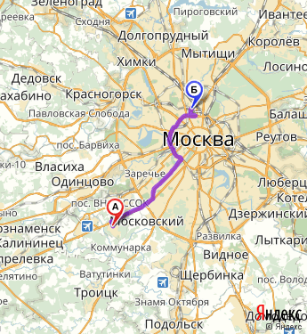 Маршрут из Города Московского в Москву